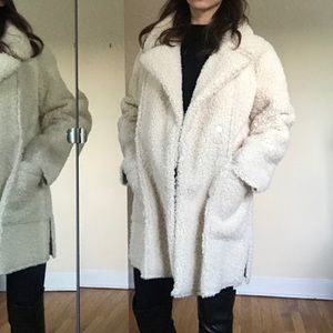 Kenneth Cole Cream Teddy Coat